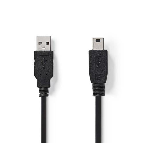 Nedis CCGP60300BK20 USB cable USB 2.0 2 m USB A Mini-USB B 0.48 Gbit/s Black