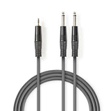 Nedis COTH23200GY15 lydkabel 1,5 m 2 x 6.35mm 3.5mm Grå