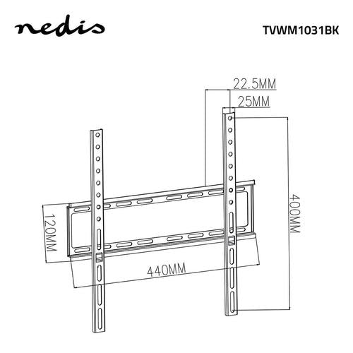 Nedis TVWM1031BK tv-beslag 139,7 cm (55") Sort