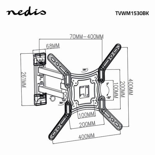 Nedis TVWM1530BK tv-beslag 139,7 cm (55") Sort