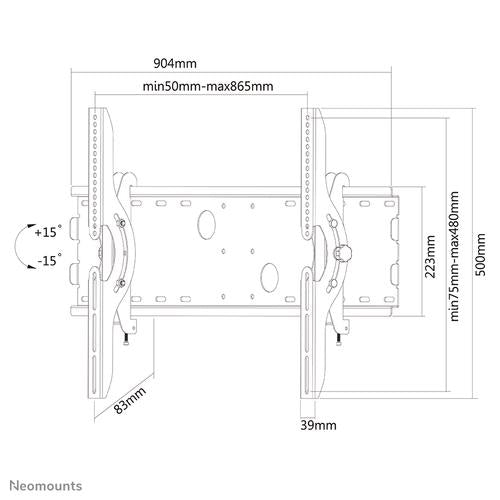 Neomounts PLASMA-W200BLACK tv-beslag 2,16 m (85") Sort