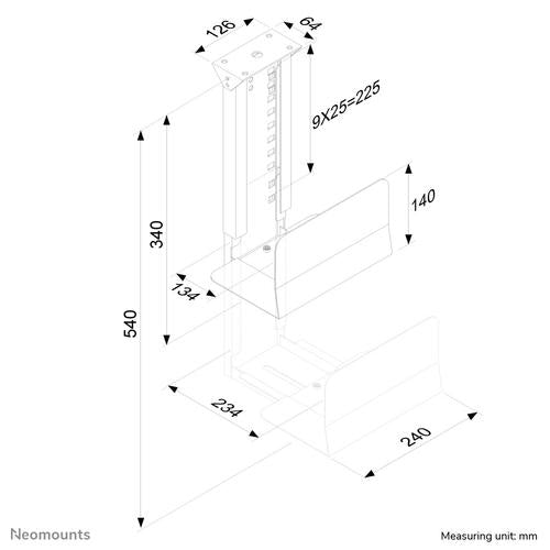 Neomounts CPU-D200BLACK CPU holder Skrivebordsmonteret CPU-holder Sort