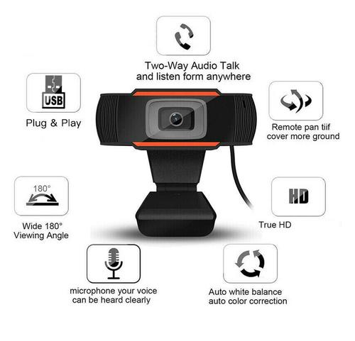 Platinet USB Webcam, 720p, Popular USB-A connection, Integrated Microphone, Noise Cancelling Microphone, Adjustable Clip Base, Black, Cable 1.5m, One Year Warranty, Box