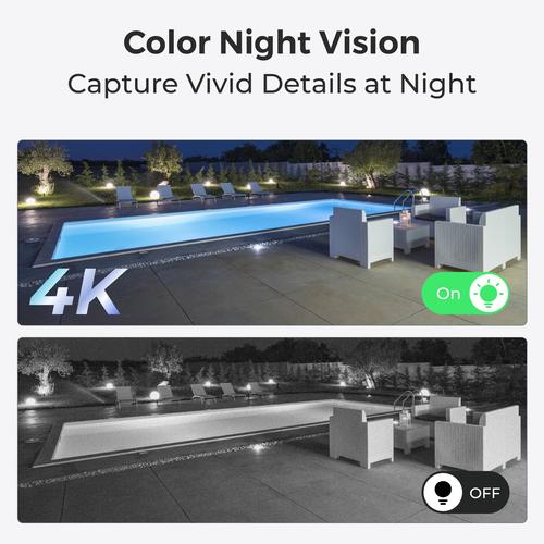 Reolink W437 - 4K Wi-Fi 6 Security Camera, IK10 Vandal-Proof, 5X Optical Zoom, 2.4/5 GHz Wi-Fi, Color Night Vision