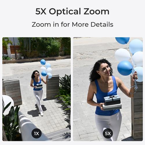 Reolink W437 - 4K Wi-Fi 6 Security Camera, IK10 Vandal-Proof, 5X Optical Zoom, 2.4/5 GHz Wi-Fi, Color Night Vision