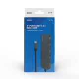 Savio Hub USB-C - 4 x USB-A AK-54 USB 3.2 Gen 1 (3.1 Gen 1) Type-A 1000 Mbit/s Black