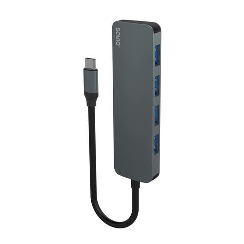 Savio Hub USB-C - 4 x USB-A AK-54 USB 3.2 Gen 1 (3.1 Gen 1) Type-A 1000 Mbit/s Black