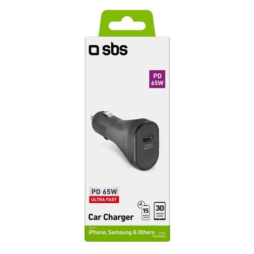 SBS TECRPD65W mobile device charger Mobile phone, Smartphone, Tablet Black Cigar lighter Fast charging Auto