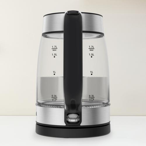 Tefal Glass Kettle KI605830 electric kettle 1.7 L 2200 W Black, Silver, Transparent