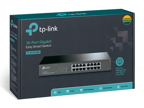TP-Link TL-SG1016DE Administreret L2 Gigabit Ethernet (10/100/1000) 1U Sort