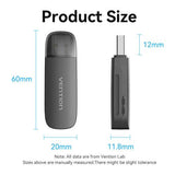 Vention 2-in-1 USB 2.0 A Card Reader(SD+TF) Black Single Drive Letter