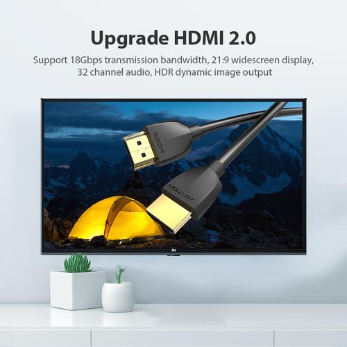 Vention AAIBH HDMI-kabel 2 m HDMI Type A (Standard) Sort