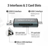 Vention USB3.0 Multi-function Card Reader Gray Metal Type