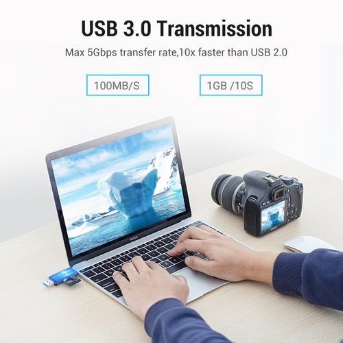 Vention USB3.0 Multi-function Card Reader Gray Metal Type