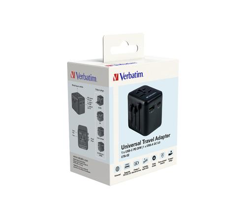Verbatim 49544 power plug adapter Universal Black