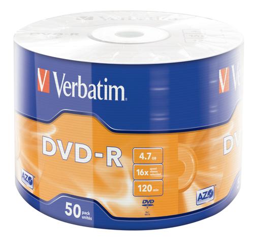 Verbatim DVD-R Matt Silver 50 Pack Wrap Spindle