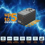 Verbatim UTA-06 100W GaN III Universal Travel Adapter with 2 x USB-C PD & QC 4+ & 2 x USB-A QC 3.0 ports