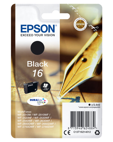 Epson Black 16 blækpatron 1 stk Original Sort