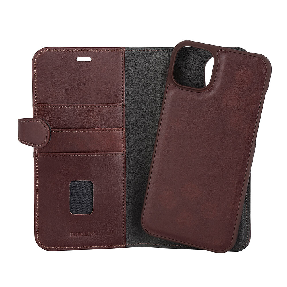 BUFFALO 2in1 Wallet 3 card iPhone 14 Plus 6,7" Brown