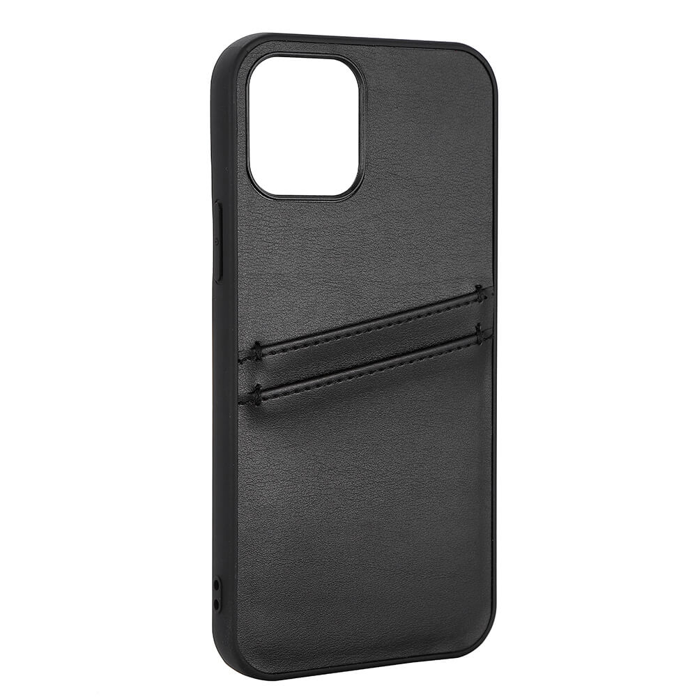 BUFFALO Backcover PU 2 card iPhone 12/12 Pro Black