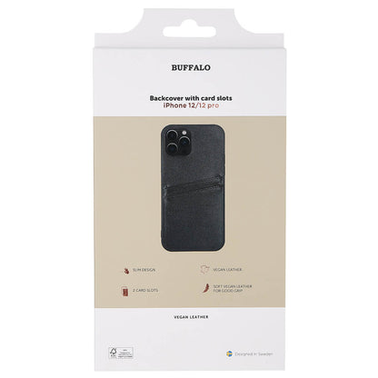 BUFFALO Backcover PU 2 card iPhone 12/12 Pro Black