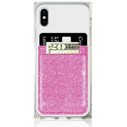 Kortlomme til Mobiltelefon Pink Glitter