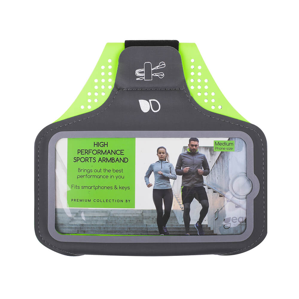GEAR Sportsarmbånd Premium Universal 4,7" Grå/Gul