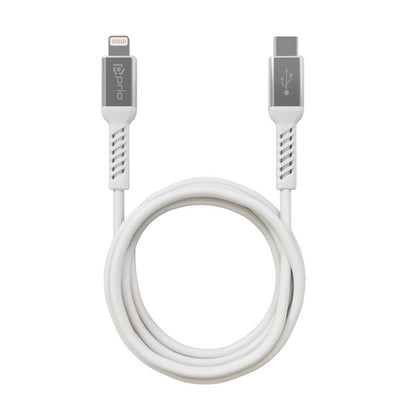 prio Charge & Sync USB C til Lightning Cable MFi certificeret 1,2m hvid