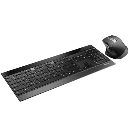 RAPOO Keyboard/Mus Nordisk Layout 9900M Multi-Mode Trådløs Sort