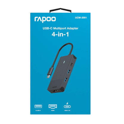 RAPOO Multiport USB-C UCM-2001 4-i-1 USB-C-Adapter