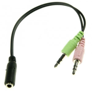 HEADSET ADAPTER, 3,5 MM JACK-HUNSTIK 4PIN > 2X 3,5 MM 3 PIN