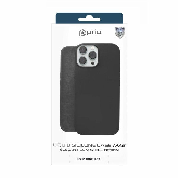 prio Liquid Silicone Case MAG til iPhone 14/13 sort