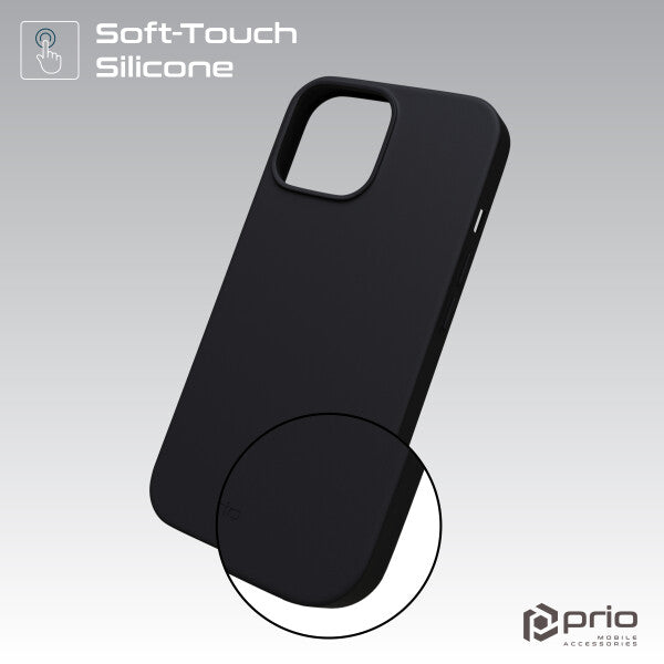 prio Liquid Silicone Case MAG til iPhone 14/13 sort