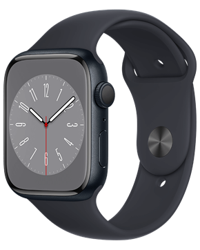 Apple Watch Series 8 GPS 45mm Midnight Aluminium Case with Midnight Sport Band