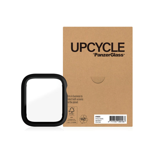 Upcycle Full Body Panzerglass Til Apple Watch Serie 7/ Serie 8 45mm (Sort)