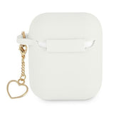 Guess GUA2LSCHSH AirPods 1/2 cover hvid/hvid Silikone Charm Heart Collection