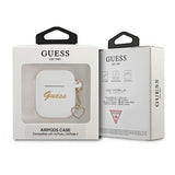 Guess GUA2LSCHSH AirPods 1/2 cover hvid/hvid Silikone Charm Heart Collection