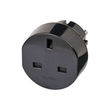 Brennenstuhl rejseadapter fra UK til EU, jordet, 250V maks 13A, sort